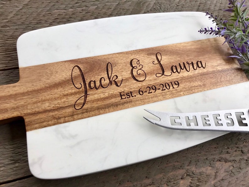 Cheese board, Personalized Wedding Gift, Anniversary Gift, Marble Cheese Board, cheese knife