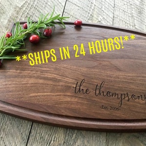 Custom Cutting Board, Personalized Cutting Board, Engraved Cutting Board, Christmas Gift, Wedding Gift, Walnut, Maple image 1