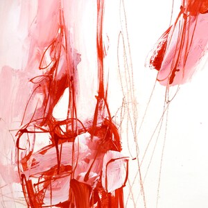 Original abstract painting: &quot;Red Lines&quot; 2020, 9” x 12”, acrylic on paper