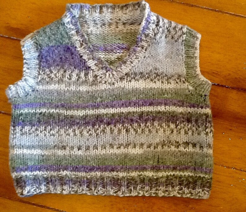 Hand Knitted Child's Vneck Tank Top Vest Plain or Fair Etsy