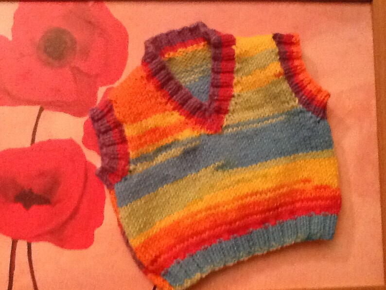 Hand Knitted Child's Vneck Tank Top Vest Plain or Fair Etsy