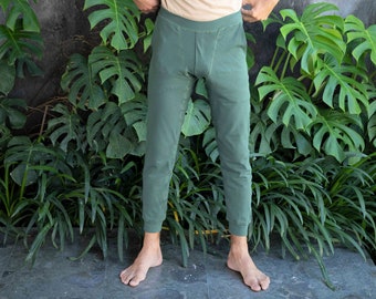 MELBOURNE Men Movement Pants Green - Pantalones de yoga para hombre, mallas de movimiento, mallas, ropa de yoga, ropa deportiva