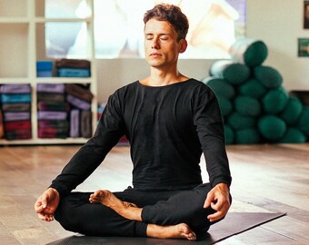 MOSCOW Black - Custom Made Men Yoga Jumpsuit, Stretchy, comfortable, Activewear for Men, Unique, Handmade, Sportswear