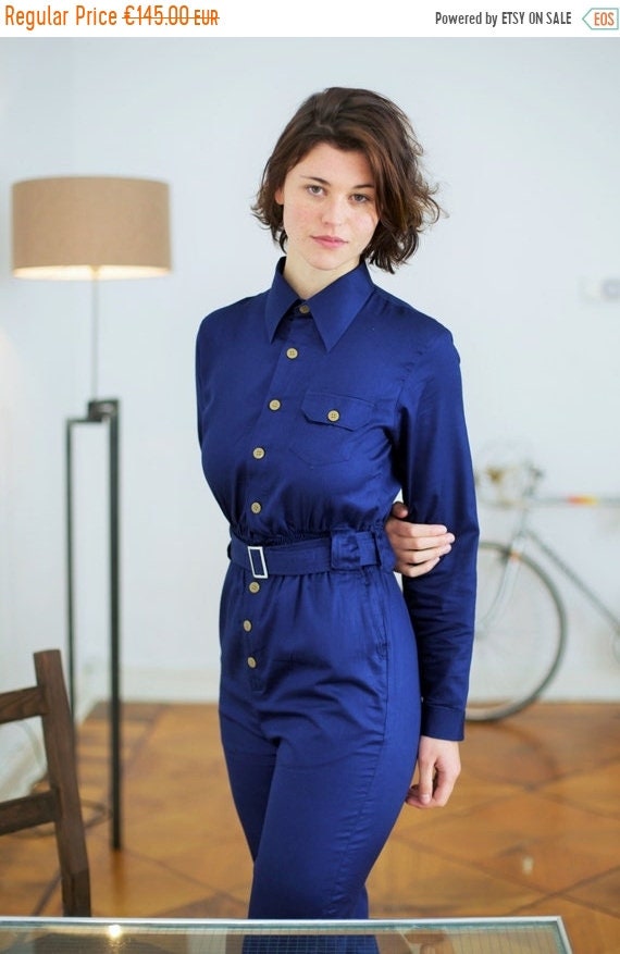 OUTLET Designer Jumpsuit Navy Blue 