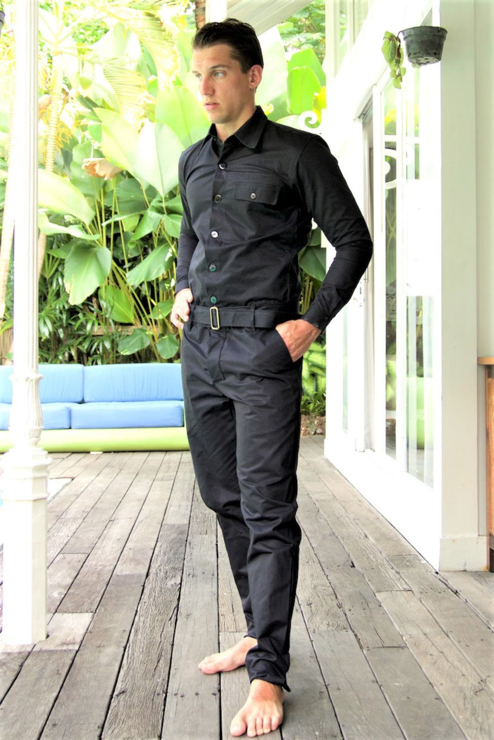 BERLIN Schwarz Jumpsuit für Herren Designer JumpSuit Body Etsy