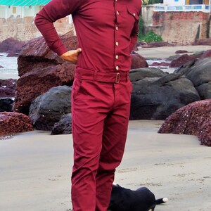 red jumpsuit designer