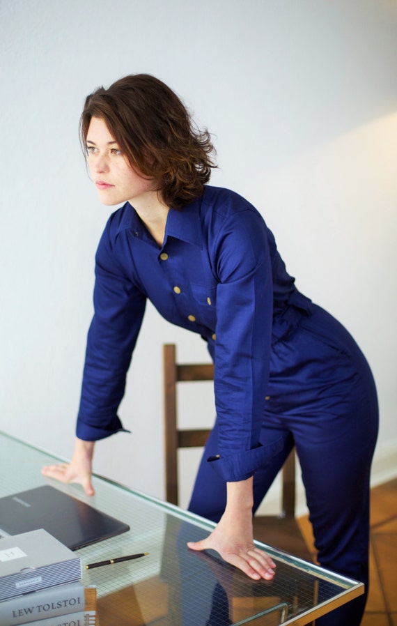 OUTLET Designer Jumpsuit Navy Blue 