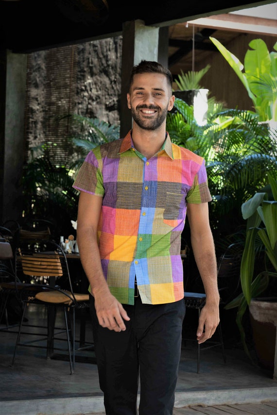 Chemise homme TOULOUSE - colorée, carreaux, chemise habillée, unique - France