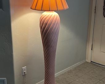 Postmodern Rare Pink Spiral Plaster Floor Lamp, circa 1980's
