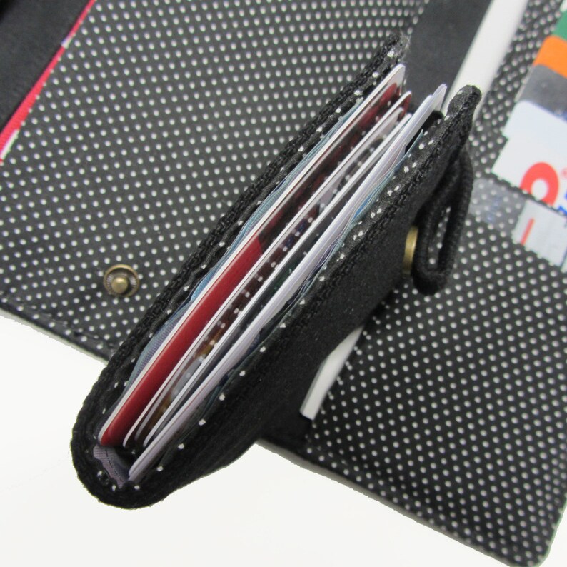 Detachable card holder NEW Navy denim and rabbit print wallet with RFID fraud protection 16 cards compartments Animal print.