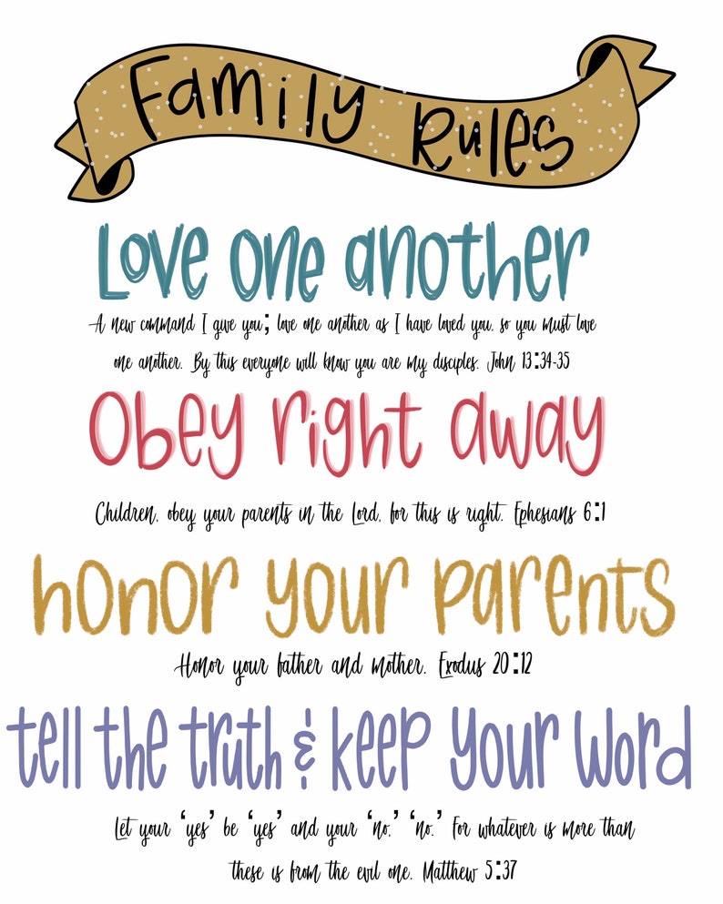 Family Rules Printables - Etsy
