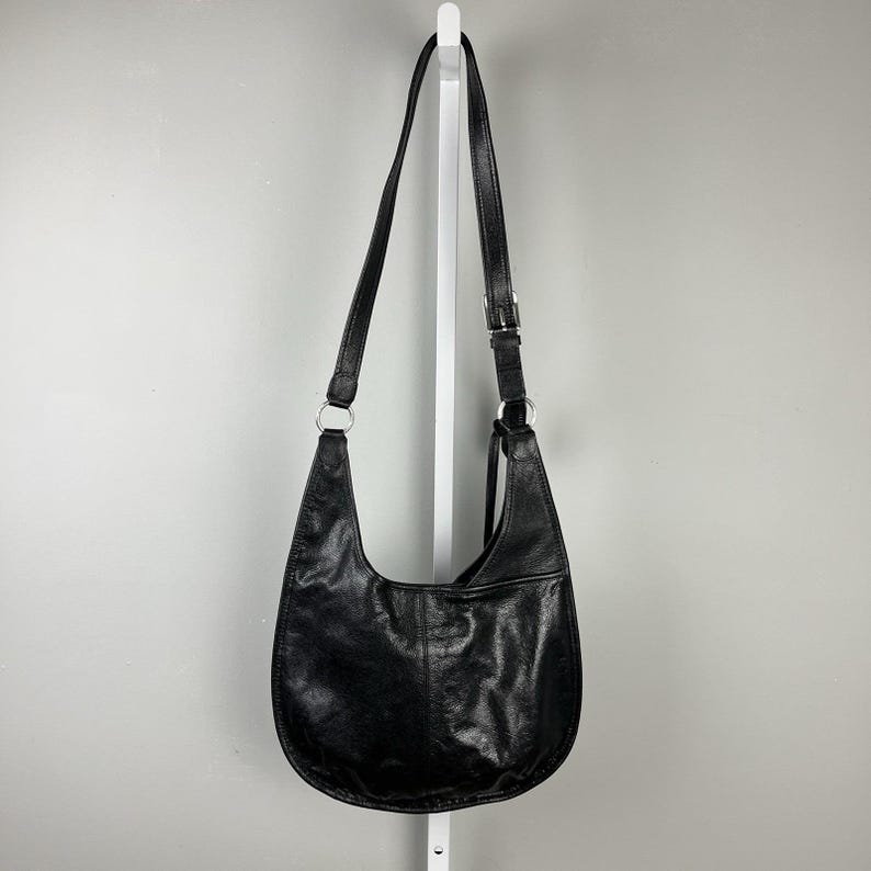 Vintage Y2K Brighton Purse Black Studded Heart Shoulder Bag Slouchy Charm immagine 8