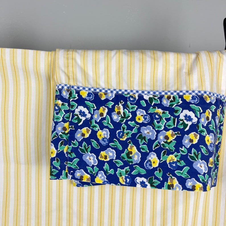 Set of 2 Vintage Laura Ashley Pillowcases Yellow Blue Floral Bedding Linens image 2
