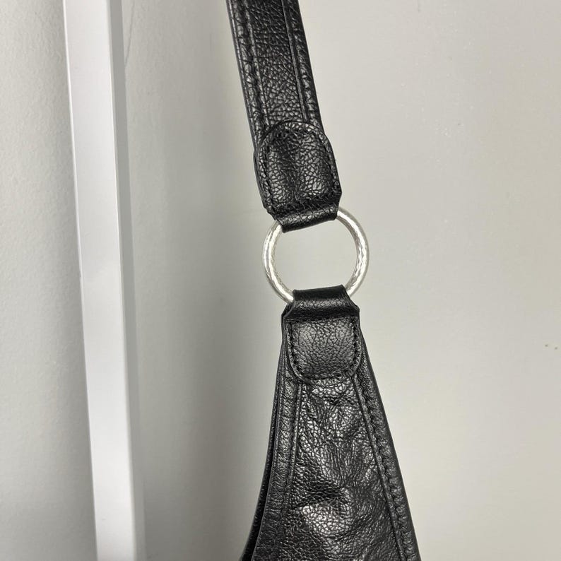 Vintage Y2K Brighton Purse Black Studded Heart Shoulder Bag Slouchy Charm immagine 7