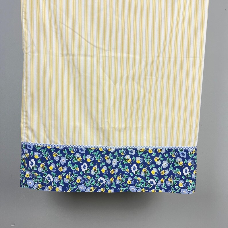 Set of 2 Vintage Laura Ashley Pillowcases Yellow Blue Floral Bedding Linens image 3