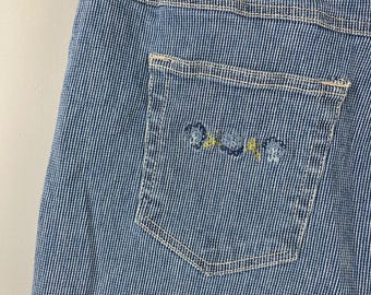 Vintage Sag Harbor Sport Denim Jeans Womens 14 Blue Stripe Embroidered Pockets