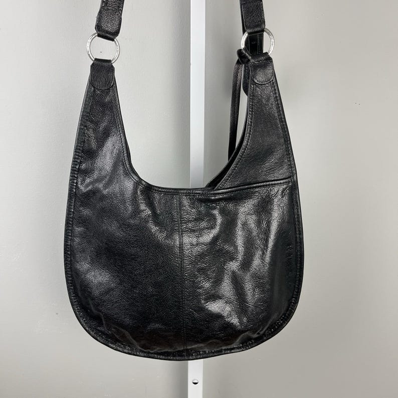 Vintage Y2K Brighton Purse Black Studded Heart Shoulder Bag Slouchy Charm immagine 9