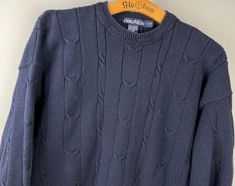 【希少】90s ［hand knit］ nautica cotton knit Vintage 90'S Nautica cotton knit sweater size L men's | eBay