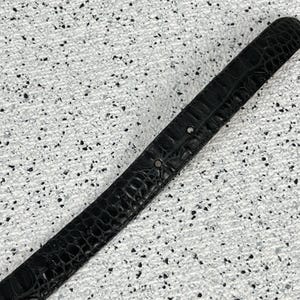 Vtg Brighton Croc Embossed Leather Belt Womens M Black Silver Tone Concho 46923 image 5