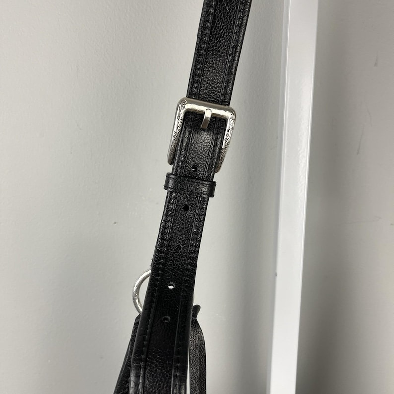 Vintage Y2K Brighton Purse Black Studded Heart Shoulder Bag Slouchy Charm immagine 6