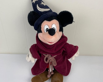 Vintage Disney Plush Sorcerer Mickey Mouse Fanntasia 17" Stuffed Animal