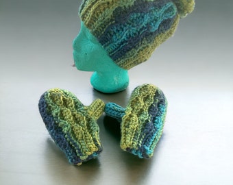 Colorful Hat and Mittens set - Child size