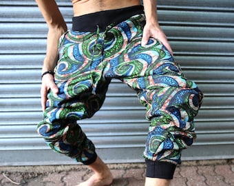 JACKFRUIT Winter Trousers - Mamba Blue - 80s Fresh Prince Festival Pants 90s Kawaii Aesthetic Clothing Japanese Streetwear Cozy Loungewear