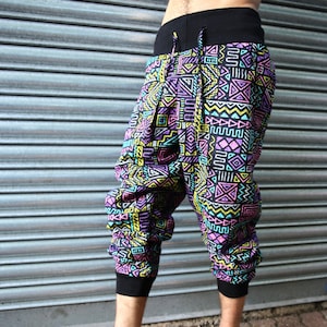 JACKFRUIT Pantalons d'hiver - Pac Man - Pantalons Fresh Prince Festival des années 80 Survêtement des années 90 Vêtements esthétiques Hip Hop Streetwear Cosy Party Joggers