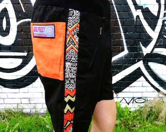 JACKFRUIT Coco Shorts - Ghostbusters - Cotton Mens Crazy Patterned Festival Fresh Prince Retro Green Aztec Party Summer Beach Holiday Urban