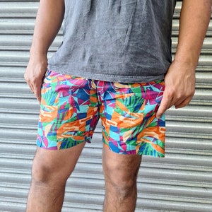 JACKFRUIT Shorts - Tropical Pressure - Cotton Mens Streetwear Summer Festival Clothing Fresh Prince 80s Boho Aztec Beach Holiday 90s Outfit
