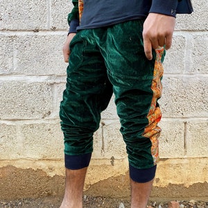 JACKFRUIT Reversible Velvet Loungers - Green - Pimp Velour Tracksuit Festival Kawaii Clothing Fresh Prince 80s Trousers Boho Rave 90s Pants