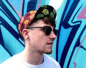JACKFRUIT Hula Hat - Green - Reversible Cotton Aztec 80s Festival Clothing Fresh Prince Kawaii Aztec Summer Beach Holiday Hat Snap Back Cap