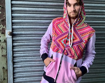 JACKFRUIT Fruit Pastel Hoodie - Unisex Festival Outfit 80s Aztec Jacket 90s Rave Fresh Prince Tracksuit Japanese Streetwear Kawaii Clothing