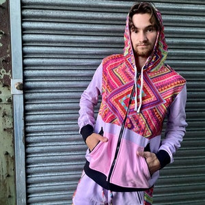 JACKFRUIT Fruit Pastel Hoodie - Unisex Festival Outfit 80s Aztec Jacket 90s Rave Fresh Prince Tracksuit Japanese Streetwear Kawaii Clothing
