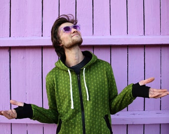 JACKFRUIT Winter Hoodie - Geometric Psychedelic Aztec Festival Clothing 80s Bomber Japanese Streetwear Fresh Prince Bohemian Unisex Jacket