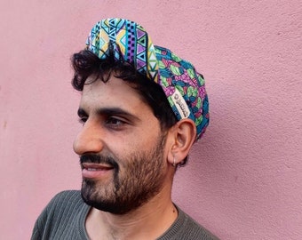 JACKFRUIT Hula Hat - Fresh Prince - Reversible 80s Cap 90s Cap Cotton Aztec Crazy Patterned Festival Aztec Summer Beach Holiday Snap Back