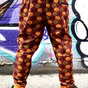 JACKFRUIT Papaya Pants Autumn Leaf Cotton Unisex Crazy Patterned Festival Fresh Prince Retro Style Boho Aztec Party Tracksuit Trousers image 2