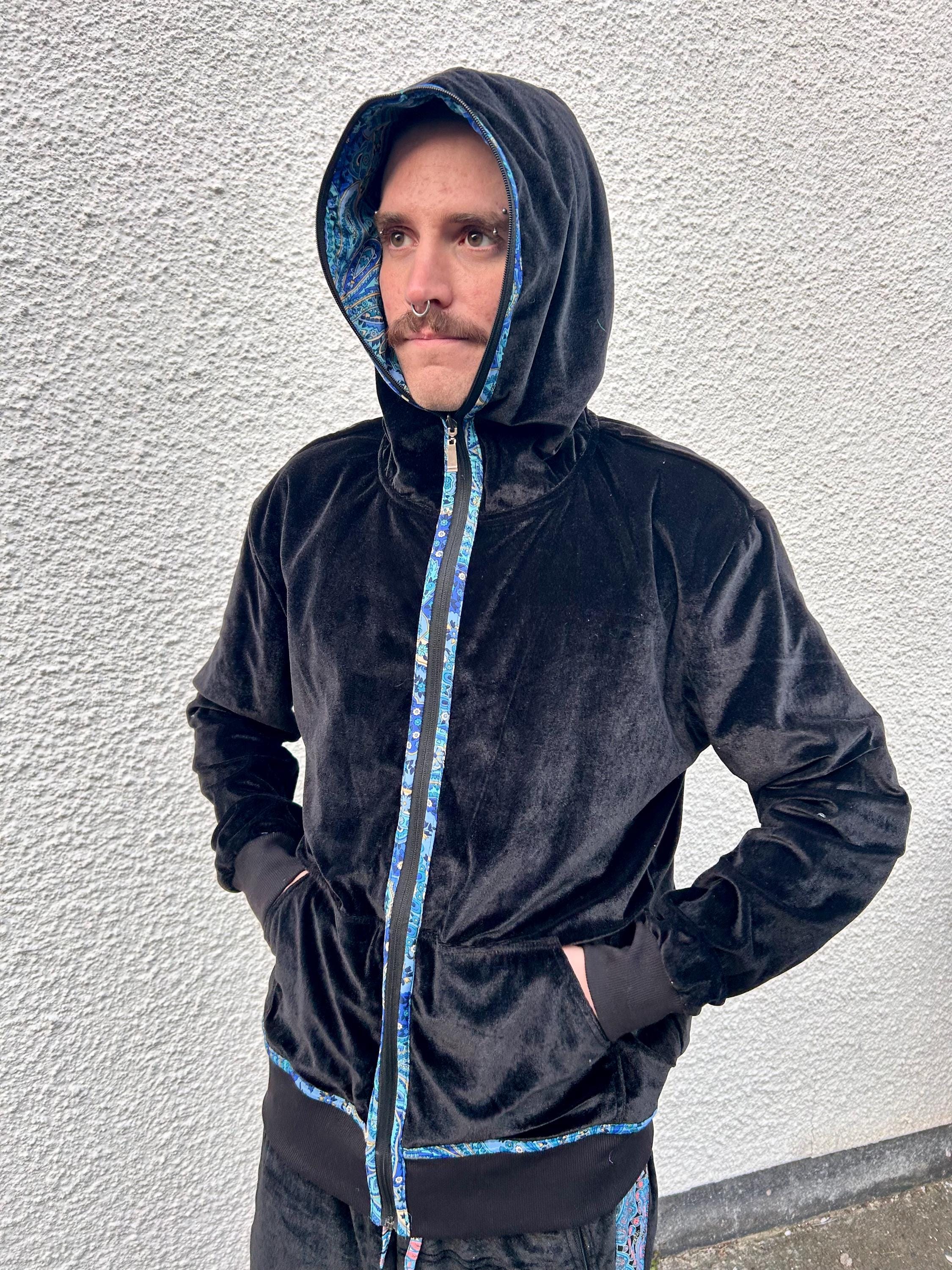 JACKFRUIT Reversible Velvet Deluxe Shell Suit Hoodie - Black