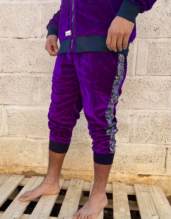 JACKFRUIT Reversible Velvet Loungers Purple Pimp Velour Tracksuit Festival Kawaii Clothing Fresh Prince 80s Trousers Boho Rave Pants Etsy