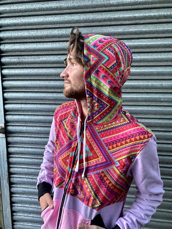 JACKFRUIT Fruit Pastel Hoodie - Unisex Festival Outfit 80s Aztec