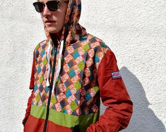 JACKFRUIT Shell Suit Hoodie - Desert Dweller - Unisex - Fresh Prince 80s Hoodie Africa Print Festival 90s Clothing Rave Wear Lounge Hoody