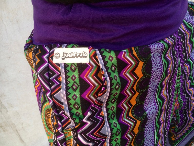 Jungle Fever Purple Unisex Crazy Pattern Festival Fresh Prince Style Boho Aztec Party Trousers Tracksuits Yoga JACKFRUIT Papaya Pants