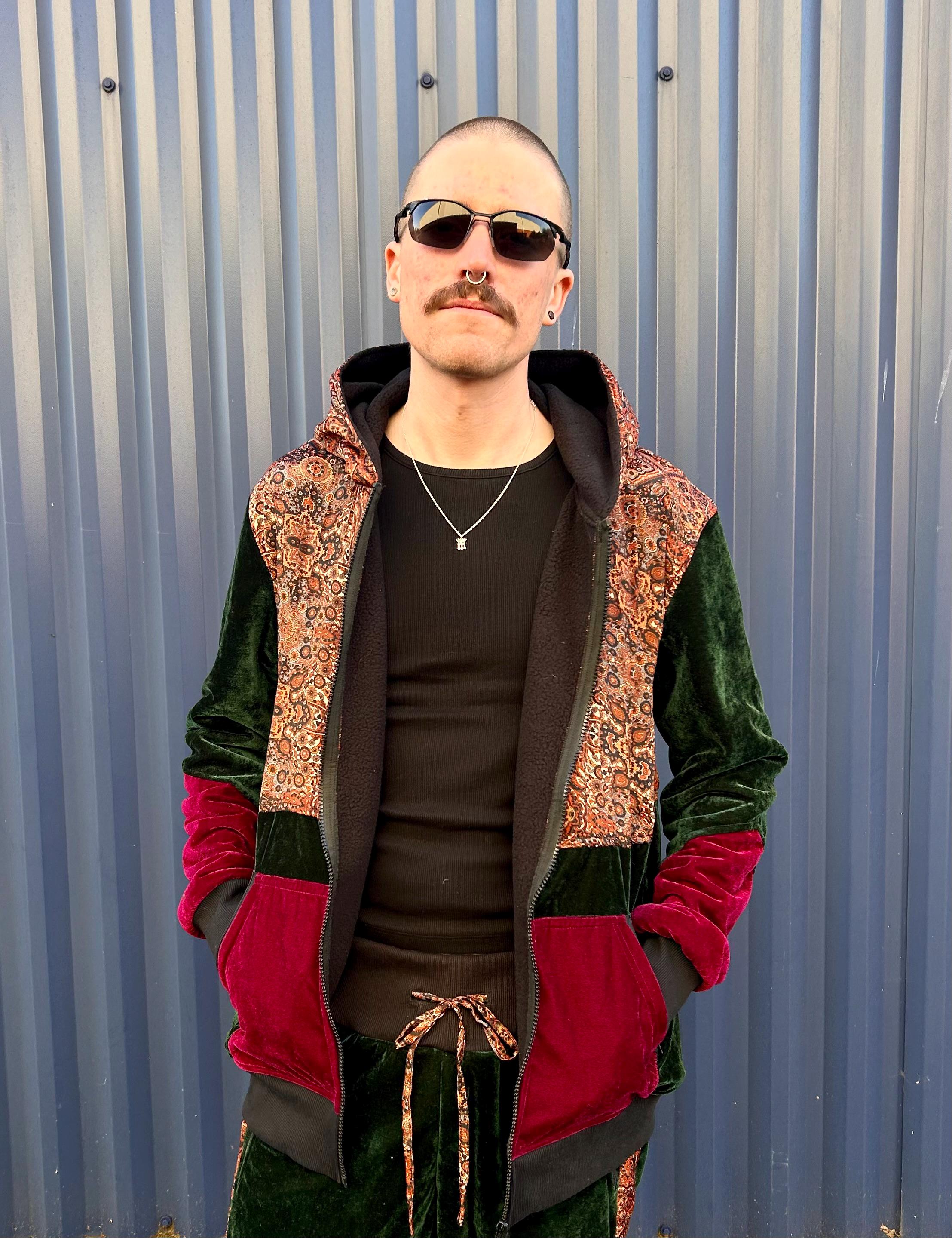 Cozy Velvet Shell Suit Hoodie - 80s Rave Set Festival Clothing Velour ...