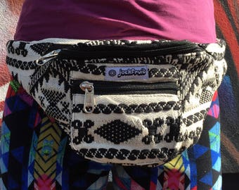 JACKFRUIT Bumbag / Fanny Pack - Disco Alpaca - Multi Colour Unisex Crazy Pattern Festival Fresh Prince Aztec Gypsy Zip Bag Pouch Boho Woven