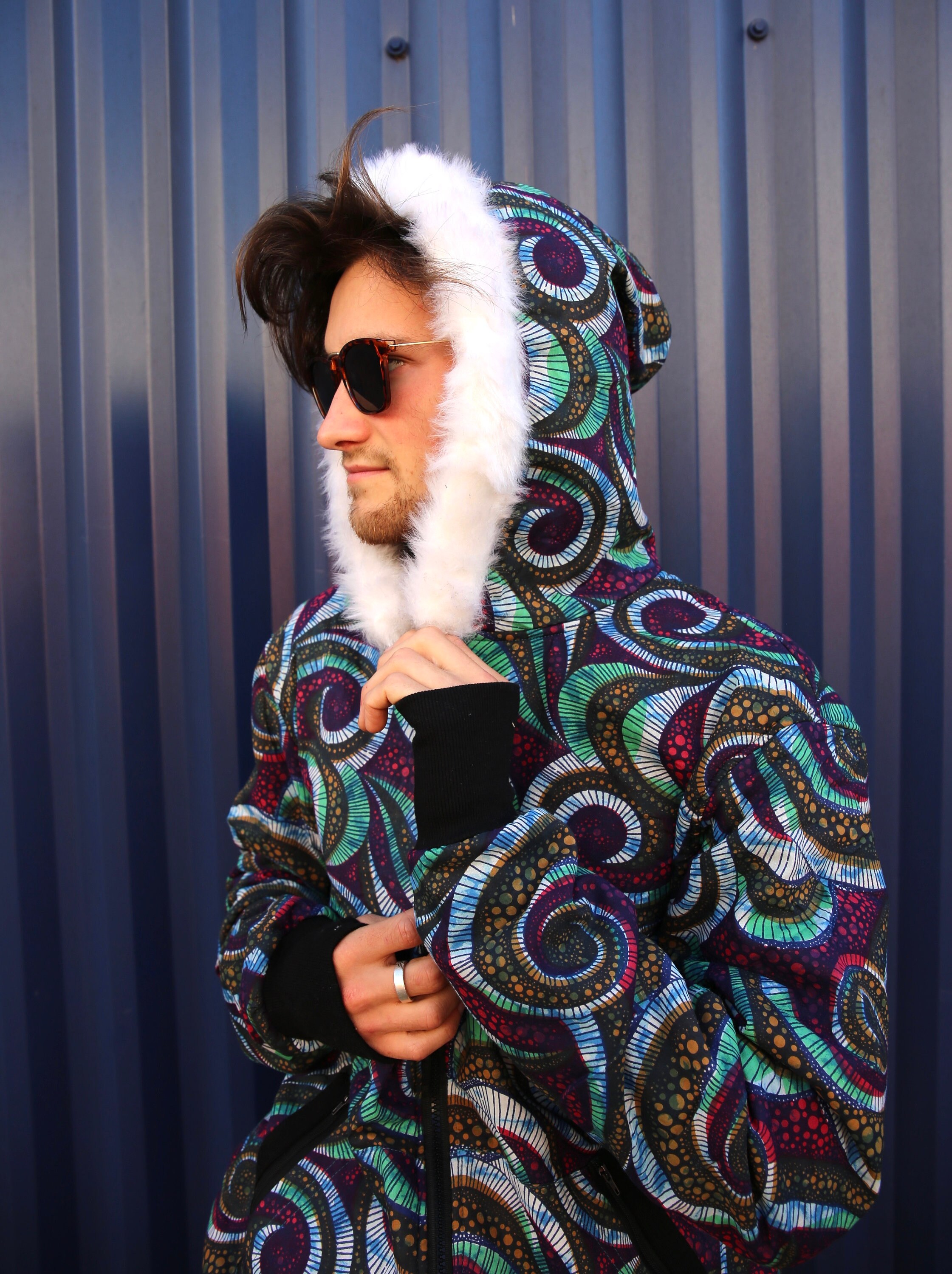 JACKFRUIT Winter Hoodie - 80s Fur Hood Festival Jacket Kawaii 