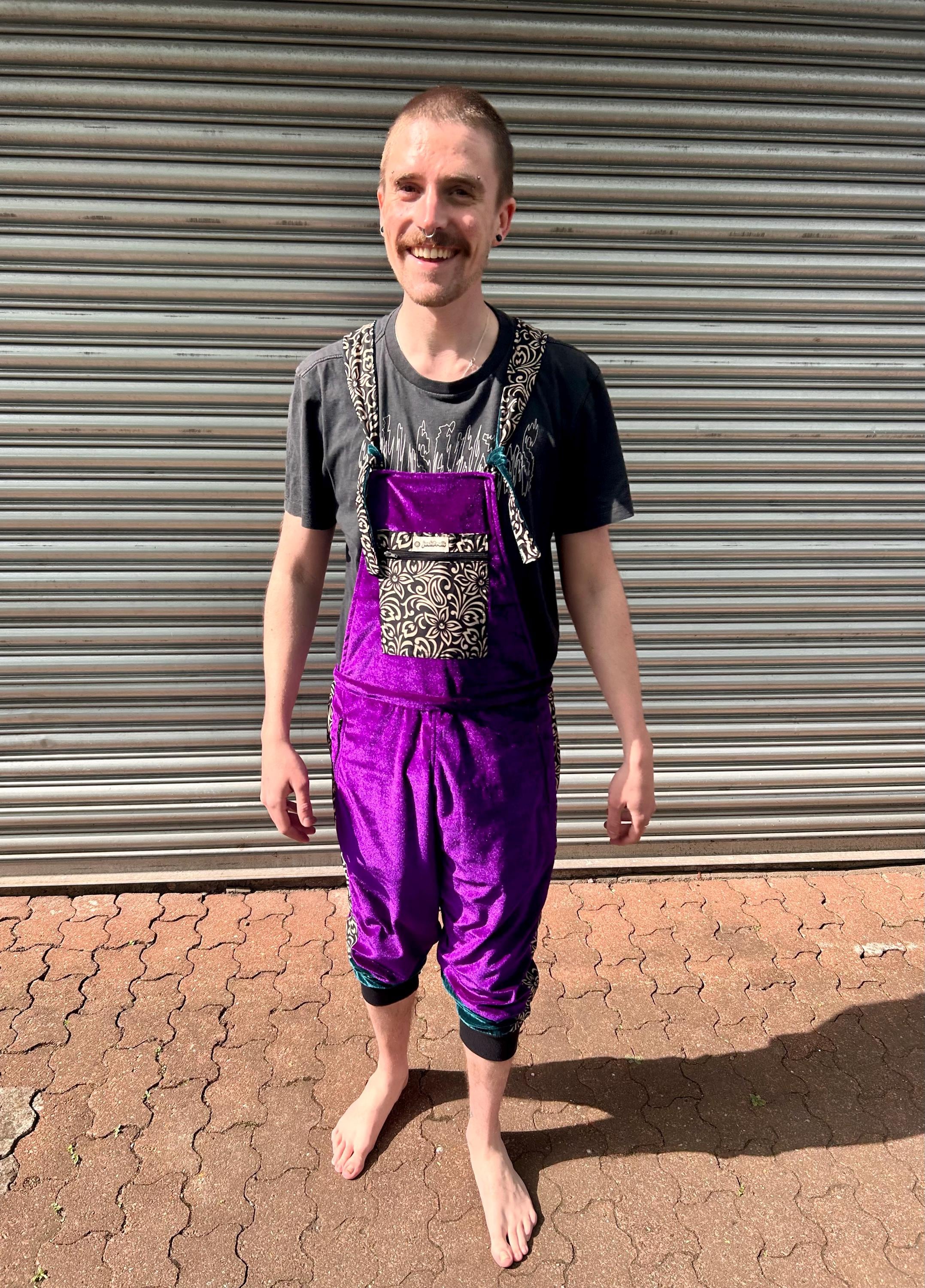 JACKFRUIT Velvet Dungarees - 80s Fresh Prince Adult Overalls 90s