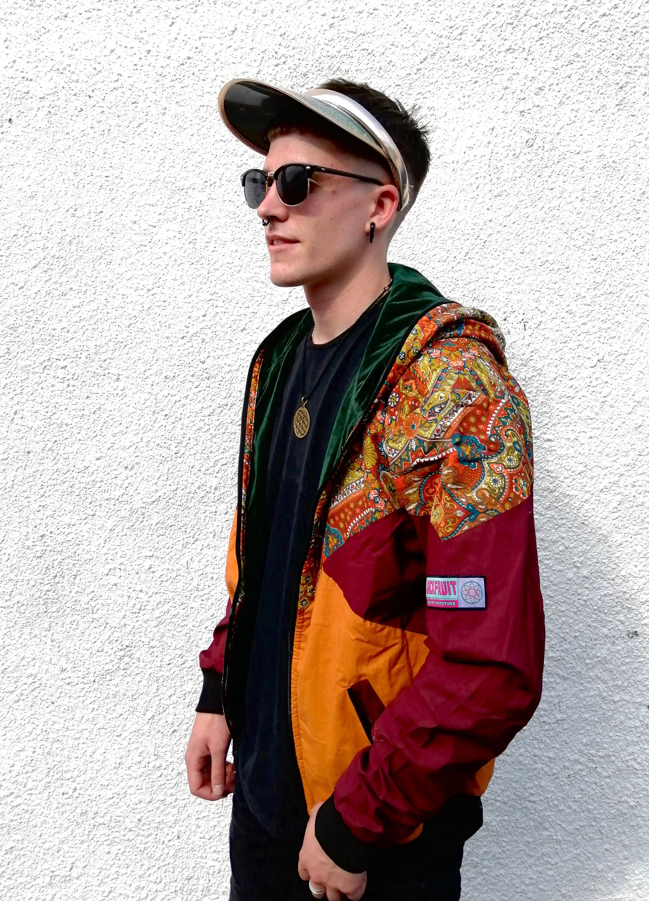 Green Velvet Shell Suit Hoodie - Burning Man Festival Clothing Rave Set ...