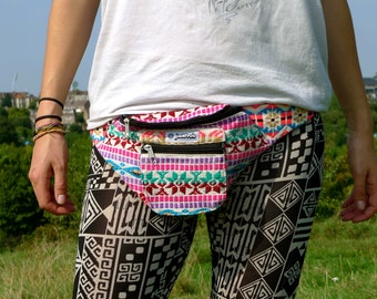 JACKFRUIT Bumbag / Fanny Pack - Spring 2 - Multi Colour Unisex Crazy Pattern Festival Fresh Prince Aztec Gypsy Zip Bag Pouch