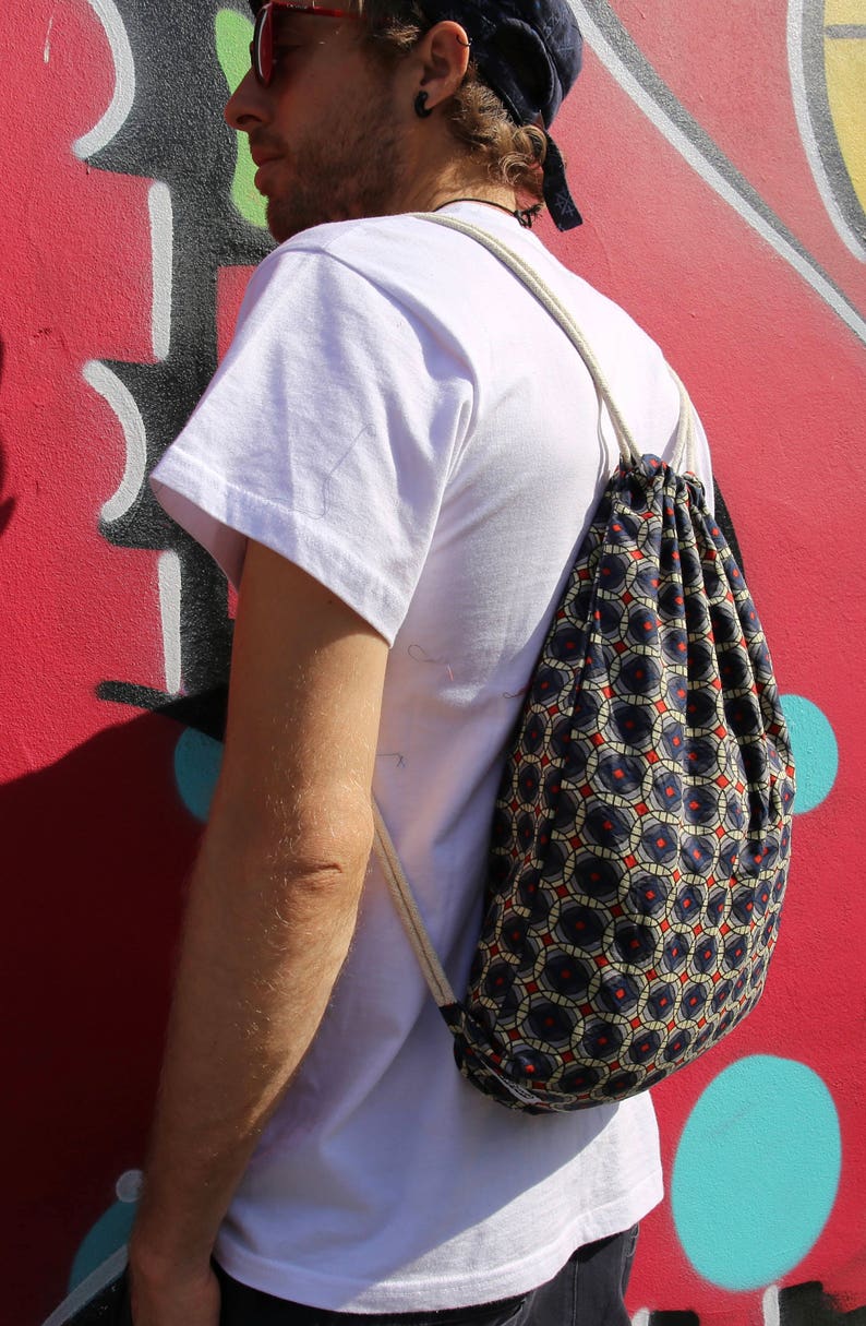 JACKFRUIT Beach-BagDrawstring Bag Multi Colour Crazy Pattern Festival Gym Holiday Fresh Prince Aztec Gypsy Pouch Boho Funky Bubble Red