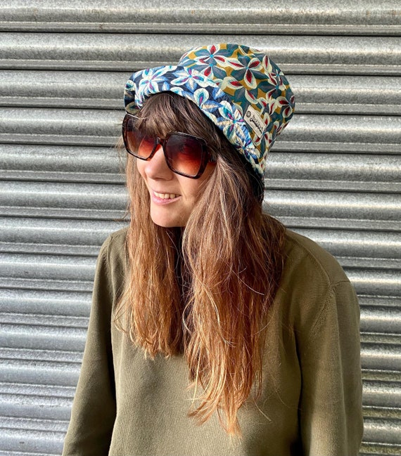 JACKFRUIT Hula Hat - Bucket Hat - Flower Power - Reversible 80s